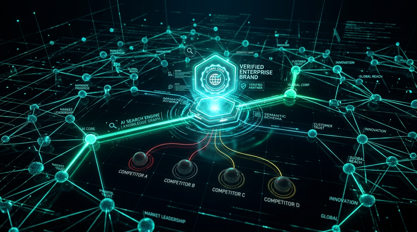 AI Knowledge Graph Selecting and Recommending a Verified Enterprise Brand Over Competitors